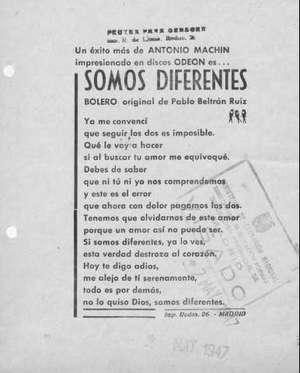 SOMOS DIFERENTES BOLERO