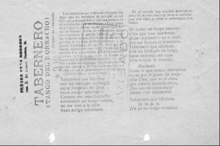 TABERNERO (Tango del borracho)