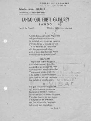 TANGO QUE FUISTE GRAN REY