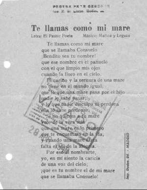 TE LLAMAS COMO MI MADRE