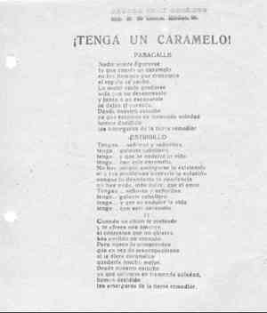 ¡TENGA UN CARAMELO! Pasacalle