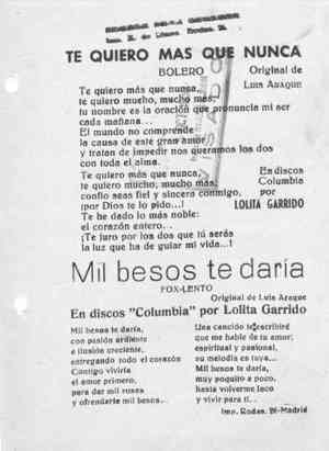TE QUIERO MÁS QUE NUNCA Bolero  /  MIL BESOS TE DARÍA Fox Lento