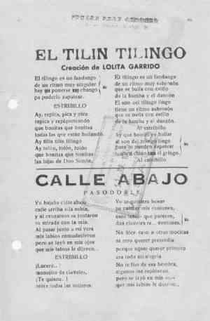 EL TILIN TILINGO / CALLE ABAJO Pasodoble