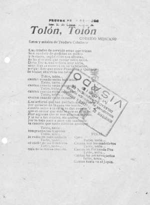 TOLÓN, TOLÓN Corrido mejicano