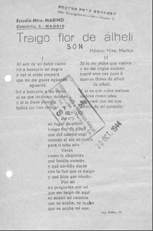 TRAIGO FLOR DE ALHELÍ Son