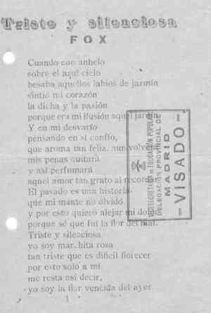 TRISTE Y SILENCIOSA Fox