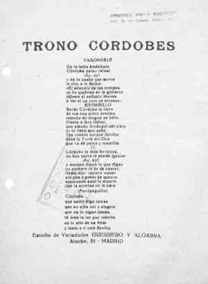 TRONO CORDOBÉS Pasodoble