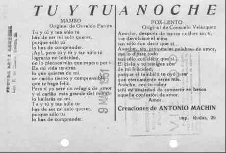 TU Y TU Mambo / ANOCHE Fox - Lento