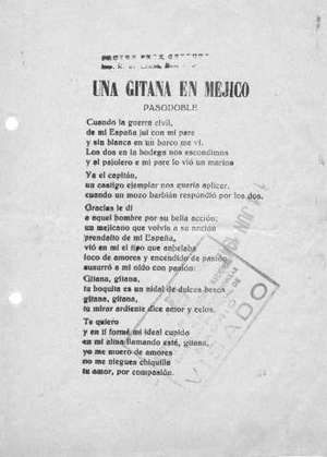 UNA GITANA EN MÉJICO Pasodoble