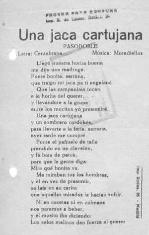 UNA JACA CARTUJANA Pasodoble