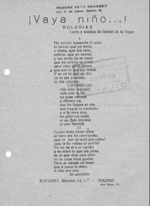 ¡VAYA NIÑO .....! Bulerías