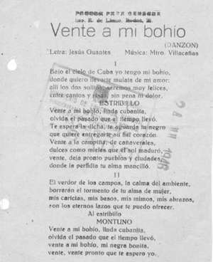 VENTE A MI BOHÍO (Danzón)