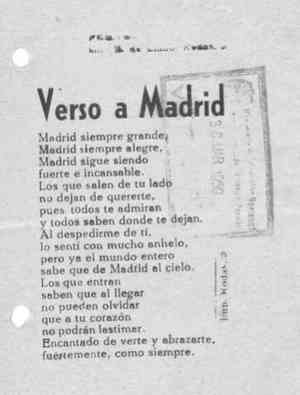 VERSO A MADRid