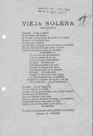 VIEJA SOLERA Pasodoble