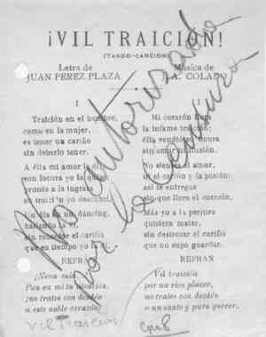 ¡VIL TRAICIÓN! (Tango - Canción)