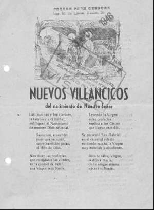 NUEVOS VILLANCICOS DEL NACIMIENTO DE NUESTRO SEÑOR