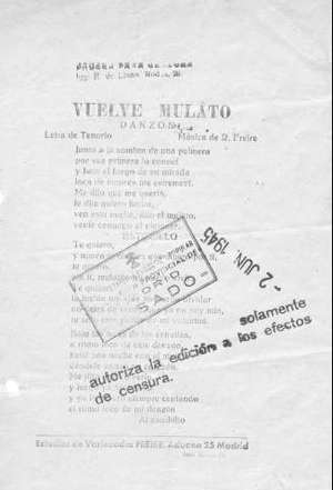 VUELVE MULATO Danzón