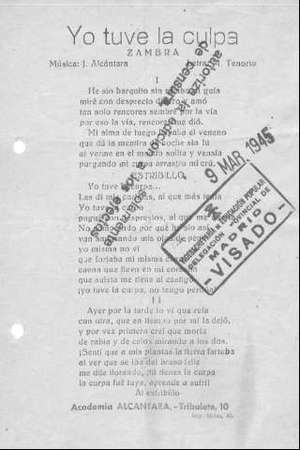 YO TUVE LA CULPA Zambra