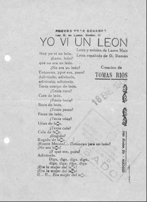 YO VI UN LEÓN