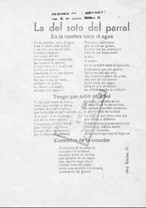LA DEL SOTO DEL PARRAL: En la cumbre nace el agua / Tengo que subir al arbol / Contentos de la cosecha