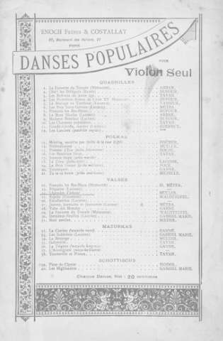 LÉGENDES D'AMOUR.Suite de Valses.Violon