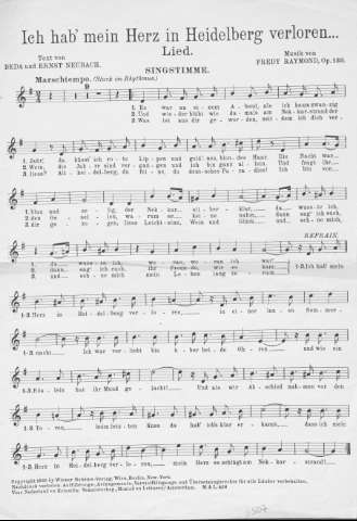 ICH HAB' MEIN HERZ IN HEidELBERG VERLOREN...Lied