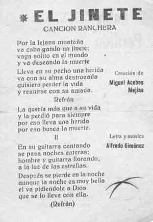 EL JINETE.Canción Ranchera