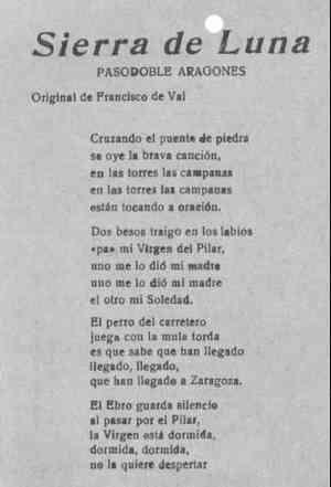SIERRA DE LUNA.Pasodoble Aragonés