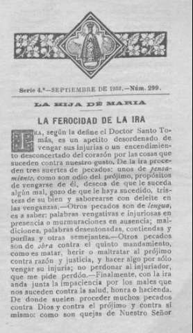 LA HIJA DE MARÍA. LA FEROCidAD DE LA IRA