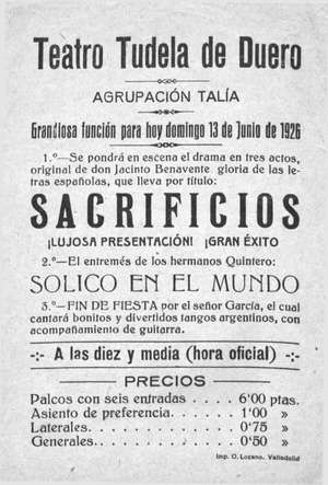 Teatro Tudela de Duero.SACRIFICIOS