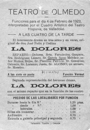 Teatro de Olmedo.LA DOLORES.