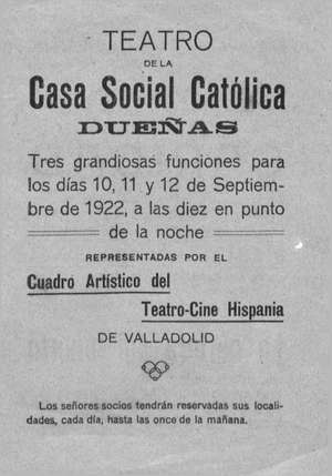 Teatro de la Casa Social Católica.Dueñas.CARidAD