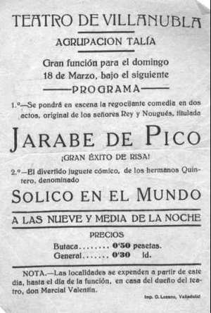 Teatro de Villanubla. JARABE DE PICO