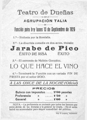 Teatro de Dueñas. JARABE DE PICO