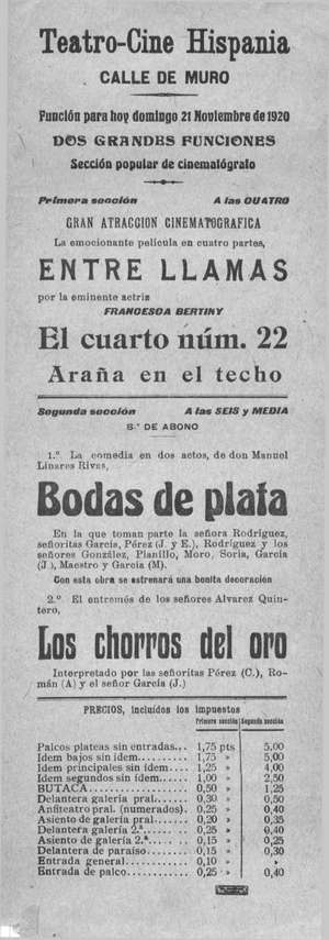 Teatro-Cine Hispania. ENTRE LLAMAS