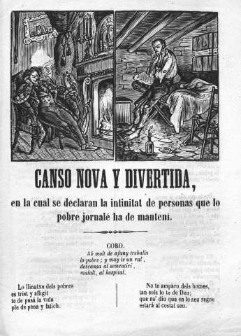 CANSO NOVA Y DIVERTidA, en la cual se declaran la infinitat de personas que lo pobre jornalé ha de mantení.