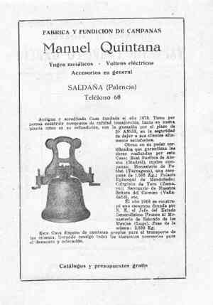 FABRICA Y FUNDICIÓN DE CAMPANAS. MANUEL QUINTANA
