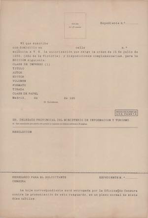 Un impreso para la autorización que permite la impresión de trabajos inferiores a 32 páginas
