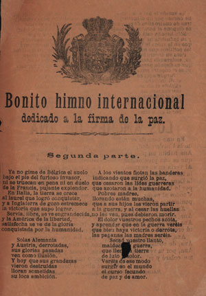 Bonito himno internacional dedicado a la firma de la paz (segunda parte)