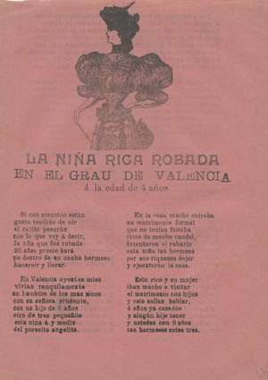 La niña rica robada en el Grau de Valencia a la edad de 4 años.