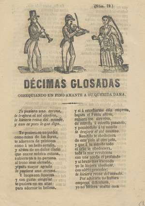 Décimas glosadas obsequiando un fino amante a su querida dama, núm 79