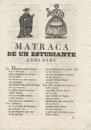 Matraca de un estudiante a una dama.