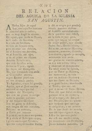 Relación del Aguila de la Iglesia. San Agustín
