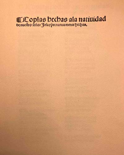 [Coplas hechas a la natividad de nuestro Señor Jesuscristo] Coplas hechas a la natividad de nueftro feñor Yefurpo: