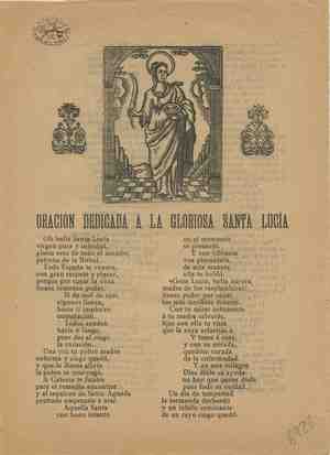 ORACIÓN DEDICADA A LA GLORIOSA SANTA LUCÍA.

ORACIÓN al venerado San ROQUE LIBERTADOR de la PESTE