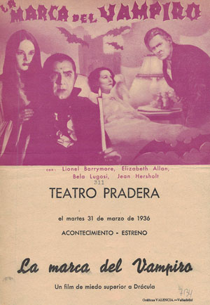 La Marca del Vampiro [Programa de mano de película]