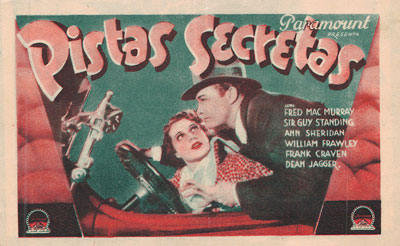 Pistas secretas [Programa de mano de película]
