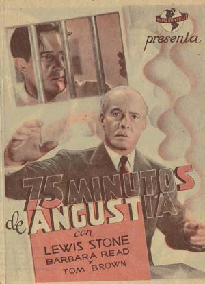 [Programa de mano de película]. 75 minutos de angustia