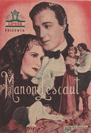[Programa de mano de película]. Manon Lescaut