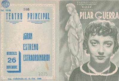 [Programa de mano de película]. Pilar Guerra